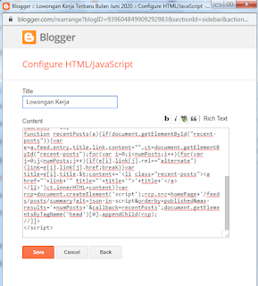 pasang gadget blog widget blog