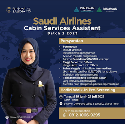 Job of Saudi Airlines Lowongan Kerja Saudi Airlines